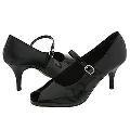 Bouquets Mackenzie Black Leather/Black Patent Pumps/Heels