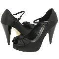 rsvp Alena Black Satin Pumps/Heels