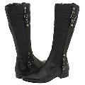 Type Z Jazziell Black Kid + Cotton Fabric Boots ( Open Box )
