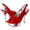 Promiscuous Obsession Ruby Red Velvet Sandals