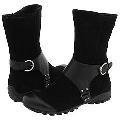 Type Z Emilia Black Kid + Cow Suede Boots