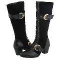 Type Z Sade Black Cow Suede/Waxed Wrinkle Calf Boots