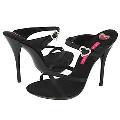 Promiscuous Enticing Black Satin Sandals