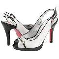 Promiscuous Regal White Satin/Black Patent Sandals