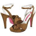Promiscuous Belle Bronze Satin Sandals
