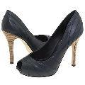 Type Z Raven Navy Leather Pumps/Heels