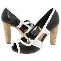 Type Z Jamie Black Leather/White Pumps/Heels