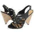Type Z Lisa Black Leather Sandals
