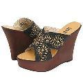 Type Z Paquine Black Leather Sandals