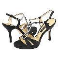 Nina Genius Black Satin Sandals ( Size 9.5)