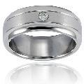 Two-tone Stainless Steel Cubic Zirconia Ring