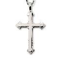 Stainless Steel Two-part Cross Pendant Necklace