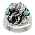 Sterling Silver Turqoise Eagle Ring