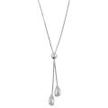 14k White Gold Teardrop 17-inch Lariat Necklace