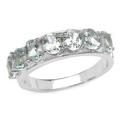 Sterling Silver Oval-cut Aquamarine Ring