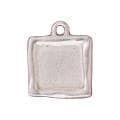 Silverplated Square Picture Frame Pendants (Pack of 2)