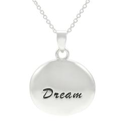 Sterling Silver Engraved 'Dream' Charm Necklace