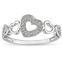 Miadora 10k White Gold Diamond Accent Heart Ring (H-I, I2-I3)