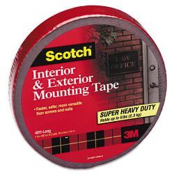 Scotch Exterior Weather-Resistant Double-Sided Tape, Gray with Red Liner