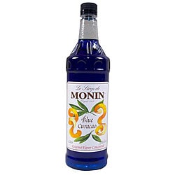 Monin Pet Blue Curacao Syrup 1 Liter Pack of 4
