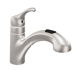 Moen One-handle Stainless Low Arc Pull-out Kitchen Faucet
