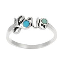 Sterling Silver Turquoise 'Love' Ring