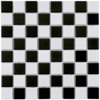 SomerTile Vintage 12 x 12 Porcelain Mosaic in Checker