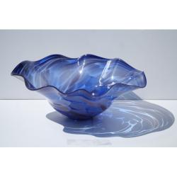 Hand-blown Blue Ocean Glass Bowl