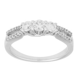 14k White Gold 3/4ct TDW Diamond 3-stone Anniversary Ring (H-I, I1-I2)