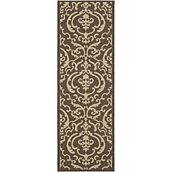 Safavieh Bimini Damask Chocolate/ Natural Indoor/ Outdoor Runner 2'4 x 6'7