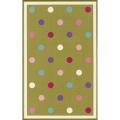 Alexa Playtime Collection Polka Dots Kids Green Rug (6'7 x 9'2)