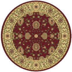 Red Oriental Area Rug (5' 3 Round)