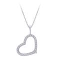 10k White Gold 1/4ct TDW Diamond Heart Necklace (G-H, I1)