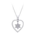 Sterling Silver Heart-shaped Diamond Accent Necklace