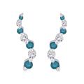 14k White Gold 1/2ct TDW Blue and White Diamond Earrings (G-H, I1-I2)
