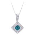 14k White Gold 3/5ct TDW Blue and White Diamond Necklace (G-H, I1-I2)