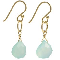 Goldplated Sterling Silver Chalcedony Earrings (Thailand)