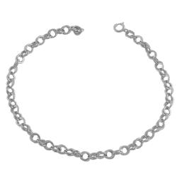 14k White Gold Polished 7.25-inch Charm Bracelet (4 mm)