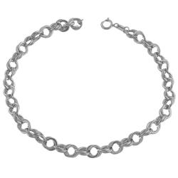 14k White Gold Polished 7.25-inch Charm Bracelet (5 mm)