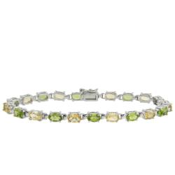 Sterling Silver Peridot and Citrine Bracelet