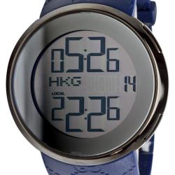 Gucci Men's 'I Gucci' Blue Rubber Analog/ Digital Watch