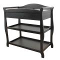 Sleigh Changing Table with Drawer in Espresso