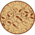 Carved Phoenix Outdoor Beige Rug (7'5 Round)