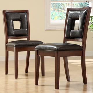 Oxford Creek Dining Chairs in Dark Brown Faux Leather (Set of 2)
