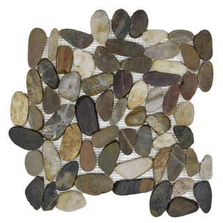 Merola Tile Riverstone Flat Multi 11-3/4 in. x 11-3/4 in. Natural Stone Mosaic Floor and Wall Tile GDMFSML