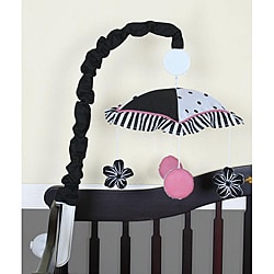 Black and White Flower Musical Mobile