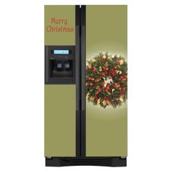 Appliance Art Holiday Wreath Side-by-side Refrigerator Cover