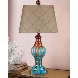 Hand-glazed Teal Ceramic Table Lamp