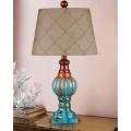 Hand-glazed Teal Ceramic Table Lamp