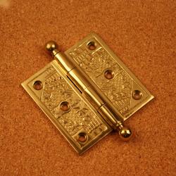 Handcrafted Solid Brass Decorative Hinges (Pack of 3)